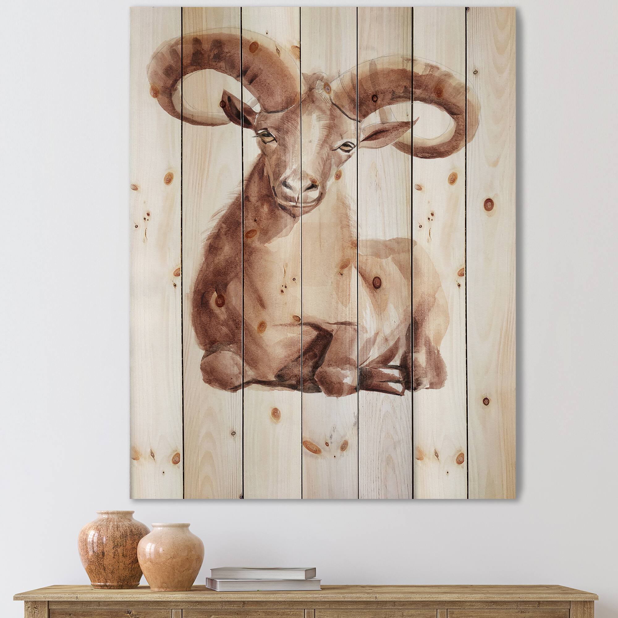 Designart - Portrait of Wild Ram With Mighty Horns II